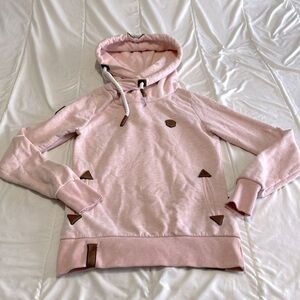 Naketano Heathered Pink Brave New World Pink Hoodie Size Small